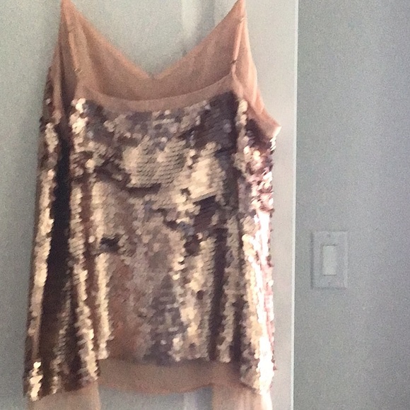 Sequined rose gold tank top - Picture 2 of 4